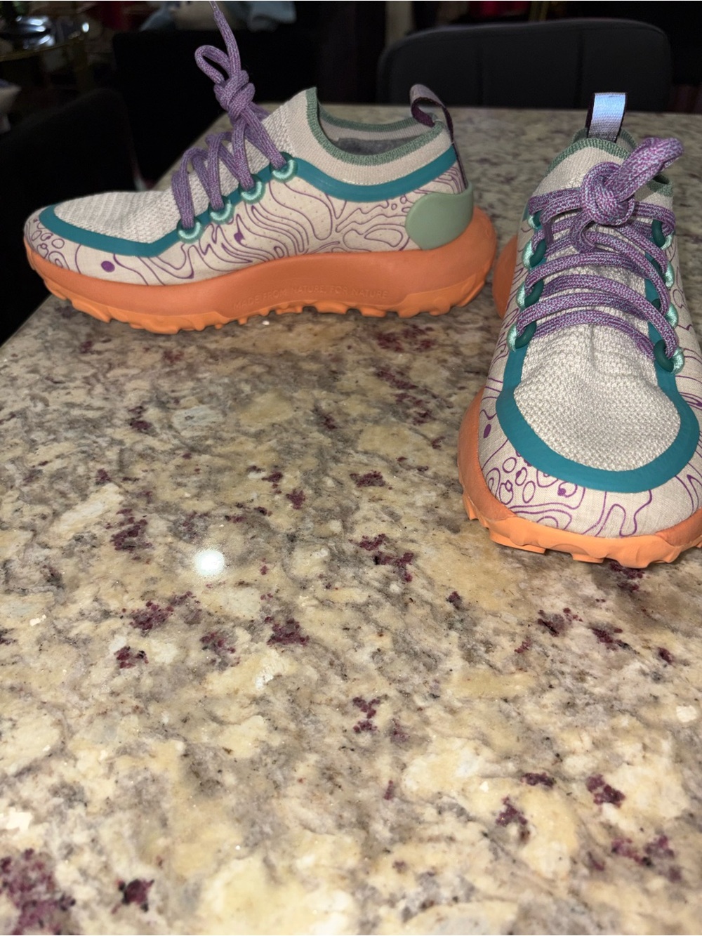 Allbirds Swiftlite Trainer in Beige with Teal, Purple & Orange Accents - Picture 3 of 10